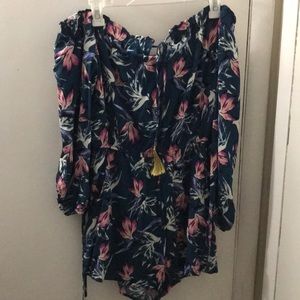 Off the shoulder floral romper